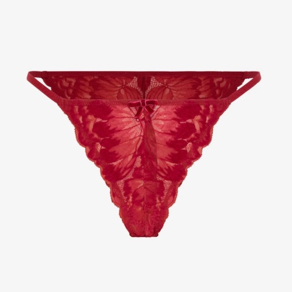 NWT Savage X Fenty Plush Rush Bra and Brazilian Panty Red Cognac 46DD 4X Z10 - Picture 4 of 9